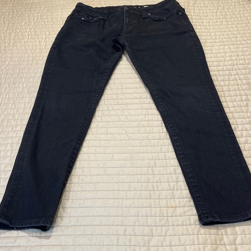 MISS ME WOMENS SIZE 29 MID RISE EASY SKINNY Black Denim Jeans